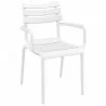 Compamia Paris Resin Outdoor Arm Chair In White - Angled - Compamia Paris Resin Outdoor Arm Chair In White - Angled