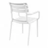 Compamia Paris Resin Outdoor Arm Chair In White - Back Angled - Compamia Paris Resin Outdoor Arm Chair In White - Back Angled
