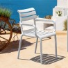 Compamia Paris Resin Outdoor Arm Chair In White - Lifesytle 2