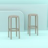 Compamia Tom Resin Bar Stool in Taupe - Lifestyle