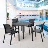 Compamia Maya 47 inch Outdoor Round Dining Table in Black - Lifestyle