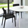 Lisa Round Dining Set with 47 inch White Table and Black Armcairs - Lifestyle 2