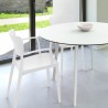 Lisa Round Dining Set with 47 inch White Table and White Armcairs - Lifestyle 2