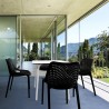 Air Maya Square Dining Set with White Table and 4 Black Chairs - Lifestyle