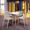 Air Maya Square Dining Set with White Table and 4 White Chairs - Lifestyle 2