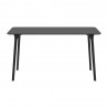 Compamia Maya 55 inch Outdoor Rectangle Dining Table in Black - Front