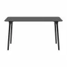 Compamia Maya 55 inch Outdoor Rectangle Dining Table in Black - Front - Compamia Maya 55 inch Outdoor Rectangle Dining Table in Black - Front