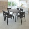 Compamia Maya 55 inch Outdoor Rectangle Dining Table in Black - Lifestyle 2