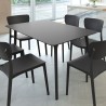 Compamia Maya 55 inch Outdoor Rectangle Dining Table in Black - Lifestyle