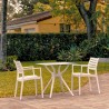 Compamia Artemis Dining Set with 2 Arm Chairs White - Lifestyle