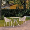  Compamia Air XL Dining Set with 2 Arm Chairs White - Lifestyle