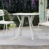 Compamia Max Square Table 35 inch In White - Lifestyle 3
