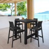 Compamia Vegas Maya 5 pc Bar Set with 39 inch to 55 inch Extendable in Black - Lifestyle