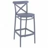 Compamia Vegas Cross Bar Stool in Dark Grey - Angled - Compamia Vegas Cross Bar Stool in Dark Grey - Angled