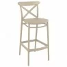 Compamia Vegas Cross Bar Height Stool in Taupe - Angled - Compamia Vegas Cross Bar Height Stool in Taupe - Angled