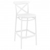 Compamia Vegas Cross Bar Height Stool in White - Angled View
