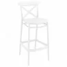Compamia Vegas Cross Bar Height Stool in White - Angled View - Compamia Vegas Cross Bar Height Stool in White - Angled View