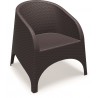 Aruba Resin Wickerlook Chair - Black - Angled
