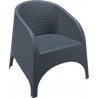 Aruba Resin Wickerlook Chair - Dark Gray - Front Angled