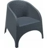 Aruba Resin Wickerlook Chair - Dark Gray - Front Angled - Aruba Resin Wickerlook Chair - Dark Gray - Front Angled