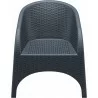 Aruba Resin Wickerlook Chair - Dark Gray - Front - Aruba Resin Wickerlook Chair - Dark Gray - Front