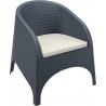 Aruba Resin Wickerlook Chair - Dark Gray - Front Angled with Cushion