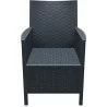 California Resin Wickerlook Chair Dark Gray - Front - California Resin Wickerlook Chair Dark Gray - Front