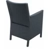 California Resin Wickerlook Chair Dark Gray - Back Angled - California Resin Wickerlook Chair Dark Gray - Back Angled