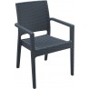 Ibiza Resin Wickerlook Dining Arm Chair - Dark Green - Front Angled