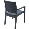 Ibiza Resin Wickerlook Dining Arm Chair - Dark Green - Back Angled