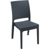 Florida Resin Wickerlook Dining Chair Dark Gray - Front Angle