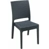 Florida Resin Wickerlook Dining Chair Dark Gray - Front Angle - Florida Resin Wickerlook Dining Chair Dark Gray - Front Angle