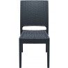 Florida Resin Wickerlook Dining Chair Dark Gray - Front