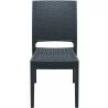 Florida Resin Wickerlook Dining Chair Dark Gray - Front - Florida Resin Wickerlook Dining Chair Dark Gray - Front