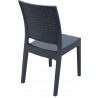 Florida Resin Wickerlook Dining Chair Dark Gray - Back Angled