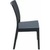 Florida Resin Wickerlook Dining Chair Dark Gray - Side - Florida Resin Wickerlook Dining Chair Dark Gray - Side