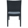 Florida Resin Wickerlook Dining Chair Dark Gray - Back