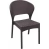 Daytona Resin Wickerlook Dining Chair Brown - Angled - Daytona Resin Wickerlook Dining Chair Brown - Angled