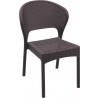 Daytona Wickerlook Square Dining Set 5 Piece with Side Chairs  - Dark Gray