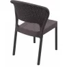 Daytona Wickerlook Square Dining Set 5 Piece with Side Chairs  - Dark Gray - Back Angled - Daytona Wickerlook Square Dining Set 5 Piece with Side Chairs  - Dark Gray - Back Angled