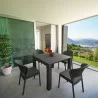 Compamia Daytona Wickerlook 5-Piece Extendable Dining Set - Dark Gray - Compamia Daytona Wickerlook 5-Piece Extendable Dining Set - Dark Gray