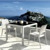 Capri Resin Dining Arm Chair - White