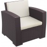 Monaco Resin Patio Club Chair with Cushion - Brown - Angled