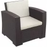 Monaco Resin Patio Club Chair with Cushion - Brown - Angled - Monaco Resin Patio Club Chair with Cushion - Brown - Angled
