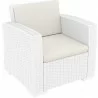 Monaco Resin Patio Club Chair with Cushion - White - Angled - Monaco Resin Patio Club Chair with Cushion - White - Angled
