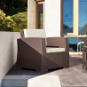 Monaco Resin Patio Club Chair with Cushion - Brown