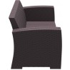 Monaco Resin Patio Loveseat with Cushion - Brown - Side