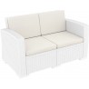 Monaco Resin Patio Loveseat with Cushion - White