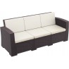 Monaco Resin Patio Sofa with Cushion - brown - With Pillow