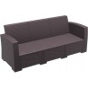 Monaco Resin Patio Sofa with Cushion - brown - Angled